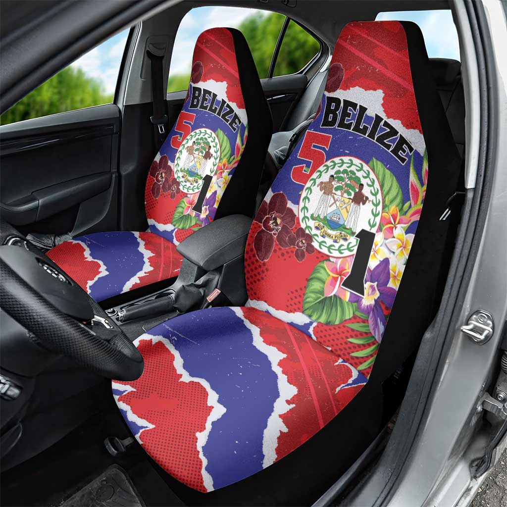 Belize 501 Tropical Black Orchid Car Seat Cover Grunge Stylized