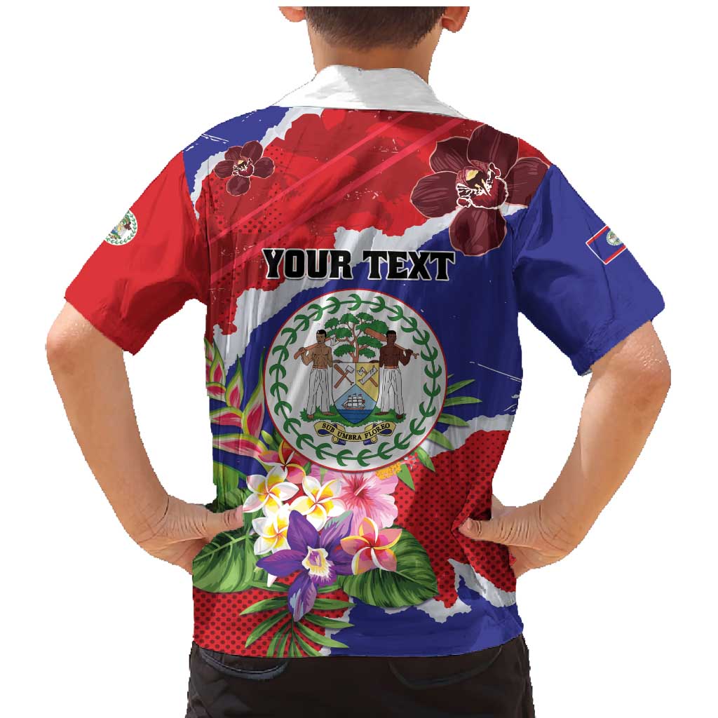 Personalised Belize 501 Tropical Black Orchid Family Matching Mermaid Dress and Hawaiian Shirt Grunge Stylized