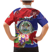 Personalised Belize 501 Tropical Black Orchid Family Matching Mermaid Dress and Hawaiian Shirt Grunge Stylized