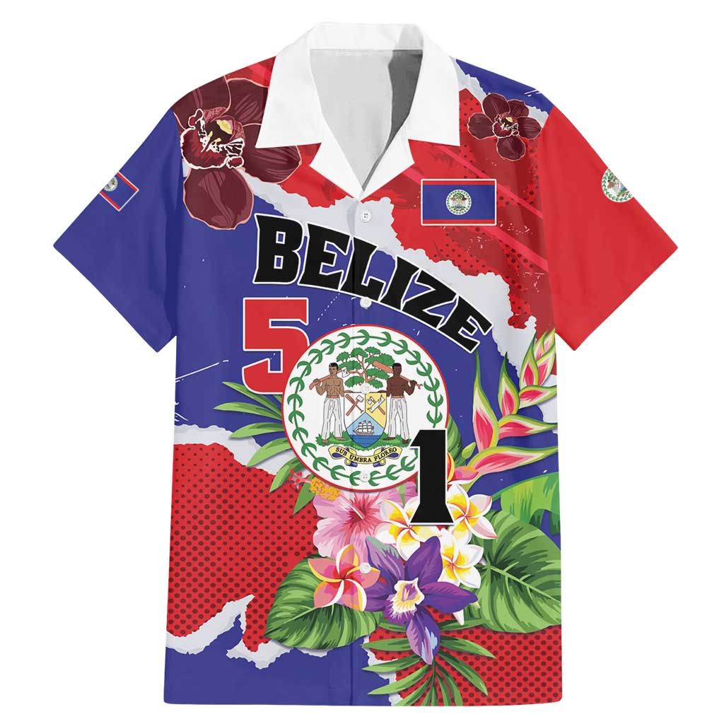 Personalised Belize 501 Tropical Black Orchid Family Matching Mermaid Dress and Hawaiian Shirt Grunge Stylized