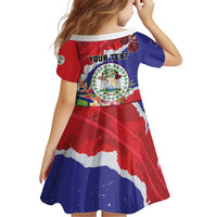 Personalised Belize 501 Tropical Black Orchid Family Matching Off Shoulder Short Dress and Hawaiian Shirt Grunge Stylized