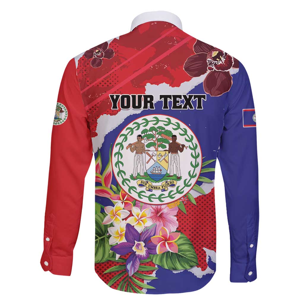 Personalised Belize 501 Tropical Black Orchid Family Matching Puletasi and Hawaiian Shirt Grunge Stylized