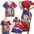 Personalised Belize 501 Tropical Black Orchid Family Matching Short Sleeve Bodycon Dress and Hawaiian Shirt Grunge Stylized