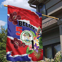 Belize 501 Tropical Black Orchid Garden Flag Grunge Stylized