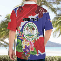 Personalised Belize 501 Tropical Black Orchid Hawaiian Shirt Grunge Stylized