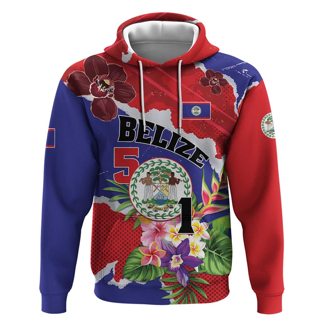 Personalised Belize 501 Tropical Black Orchid Hoodie Grunge Stylized