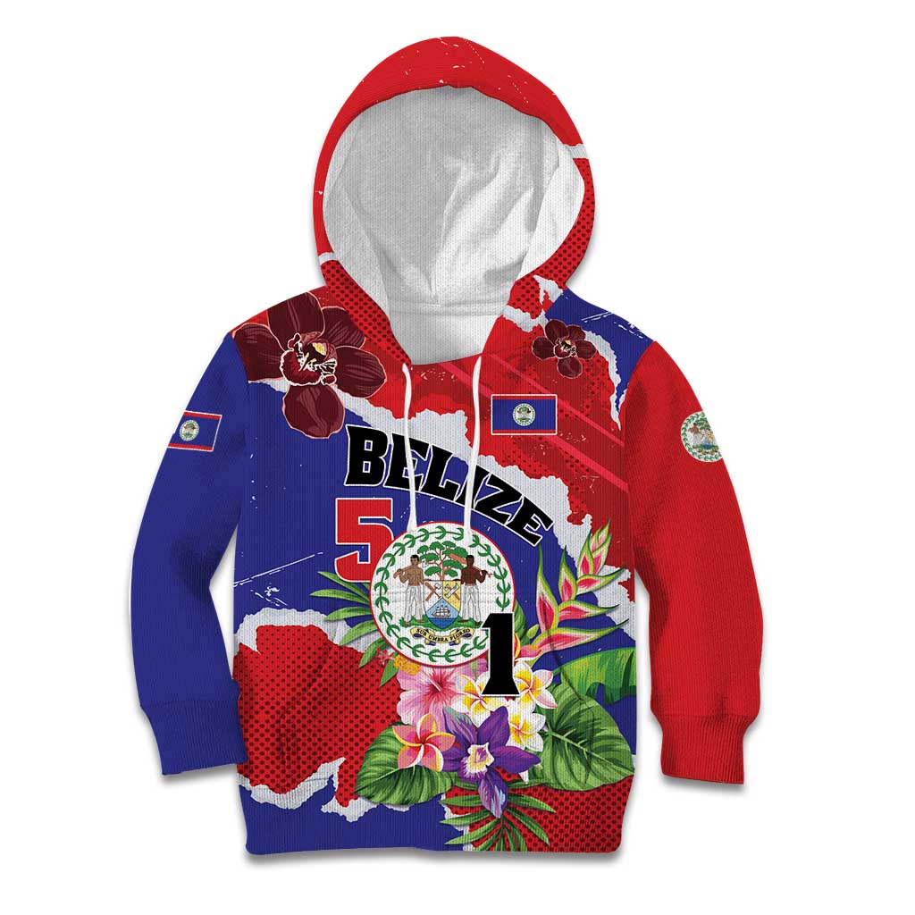 Personalised Belize 501 Tropical Black Orchid Kid Hoodie Grunge Stylized