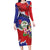 Personalised Belize 501 Tropical Black Orchid Long Sleeve Bodycon Dress Grunge Stylized