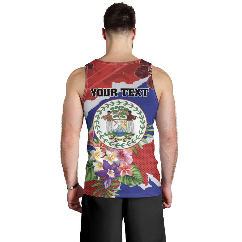 Personalised Belize 501 Tropical Black Orchid Men Tank Top Grunge Stylized