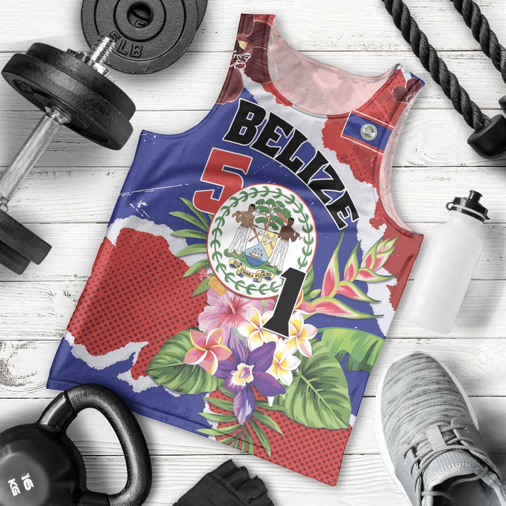 Personalised Belize 501 Tropical Black Orchid Men Tank Top Grunge Stylized