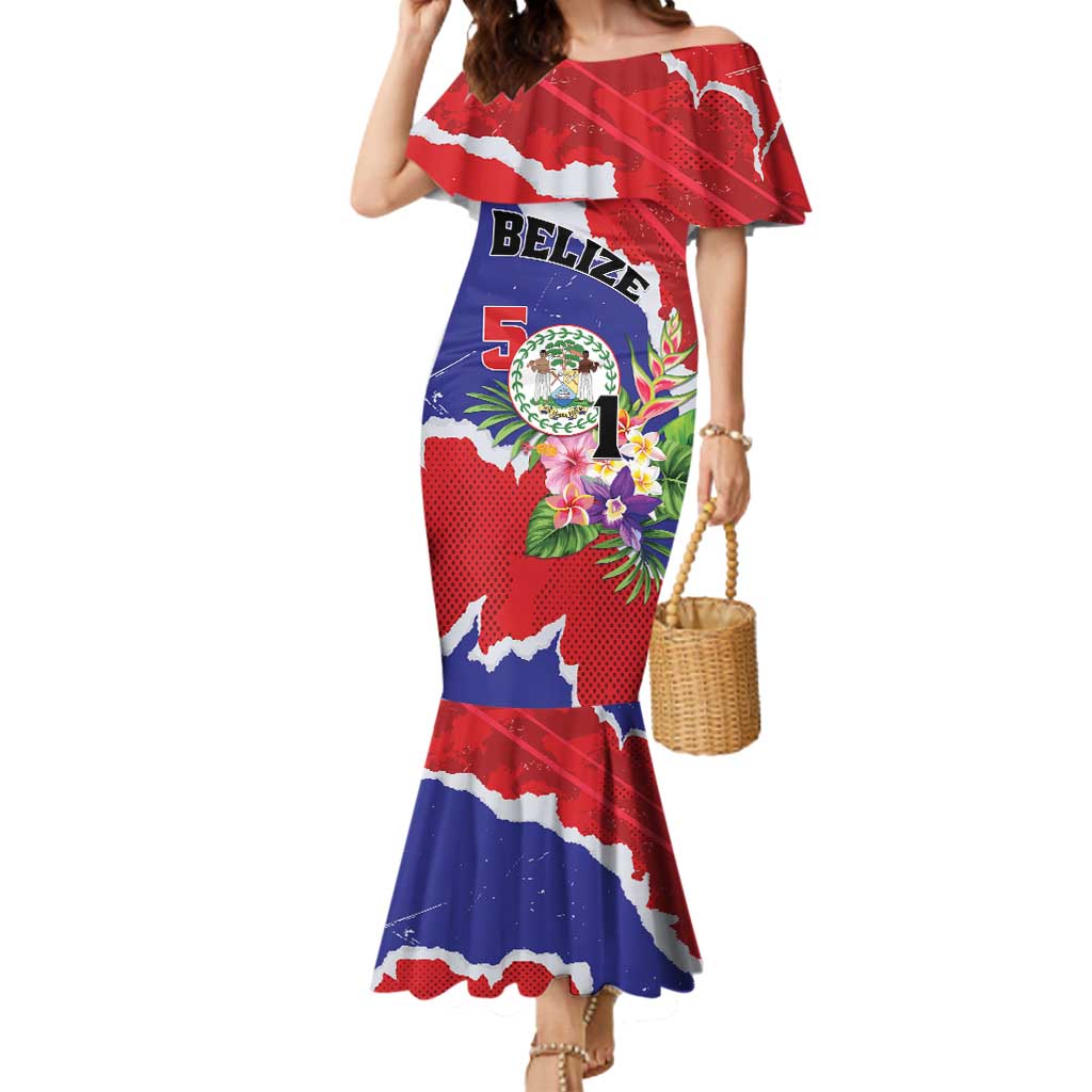 Personalised Belize 501 Tropical Black Orchid Mermaid Dress Grunge Stylized