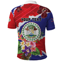 Personalised Belize 501 Tropical Black Orchid Polo Shirt Grunge Stylized