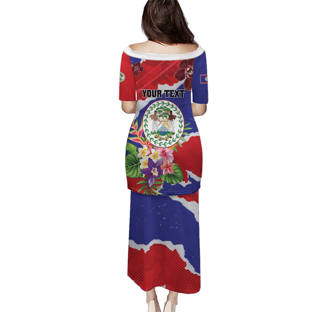 Personalised Belize 501 Tropical Black Orchid Puletasi Grunge Stylized