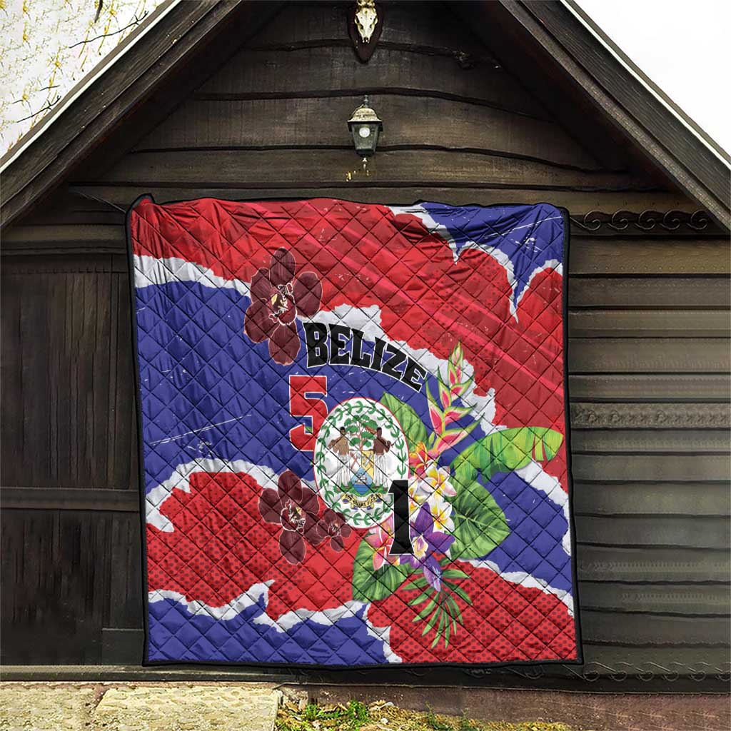 Belize 501 Tropical Black Orchid Quilt Grunge Stylized