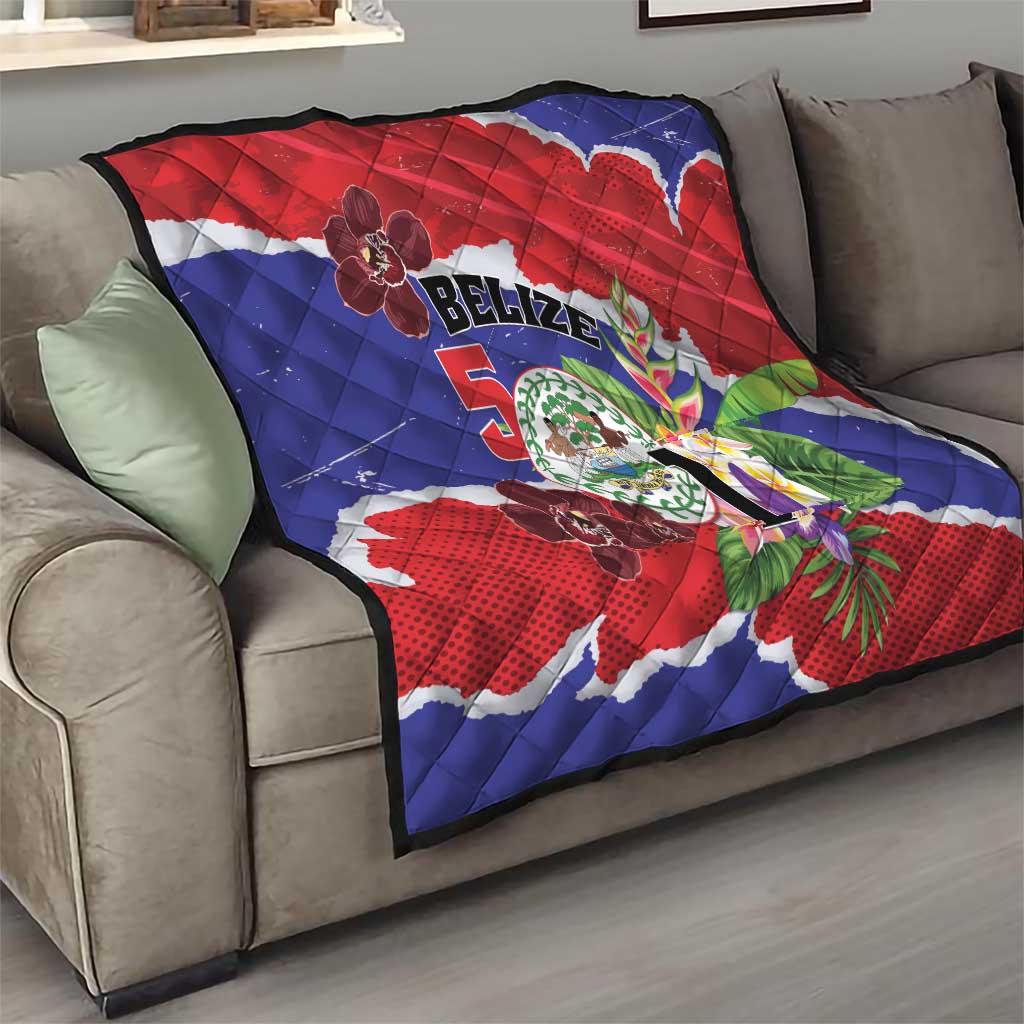 Belize 501 Tropical Black Orchid Quilt Grunge Stylized