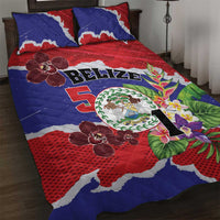 Belize 501 Tropical Black Orchid Quilt Bed Set Grunge Stylized