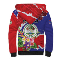 Personalised Belize 501 Tropical Black Orchid Sherpa Hoodie Grunge Stylized