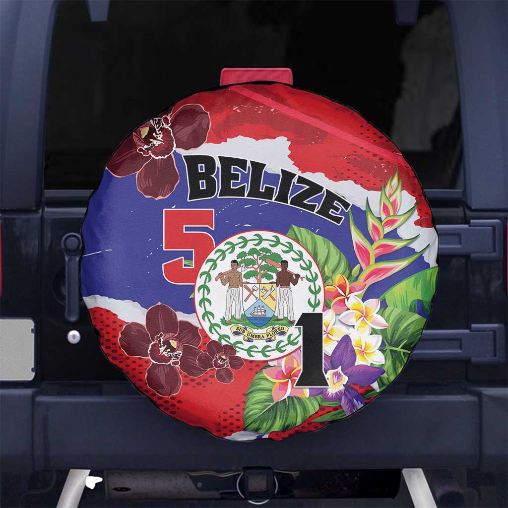 Belize 501 Tropical Black Orchid Spare Tire Cover Grunge Stylized