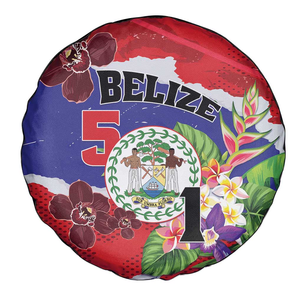 Belize 501 Tropical Black Orchid Spare Tire Cover Grunge Stylized