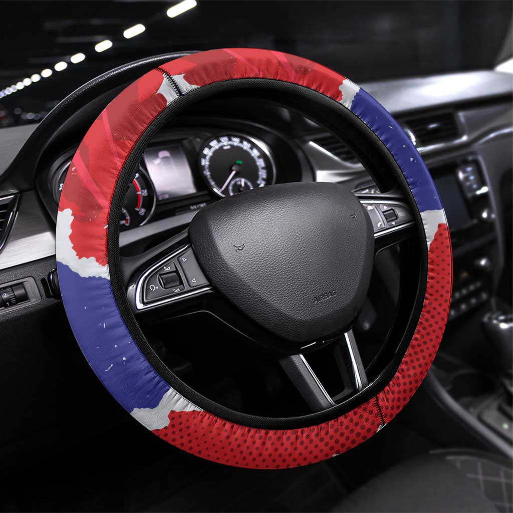 Belize 501 Tropical Black Orchid Steering Wheel Cover Grunge Stylized