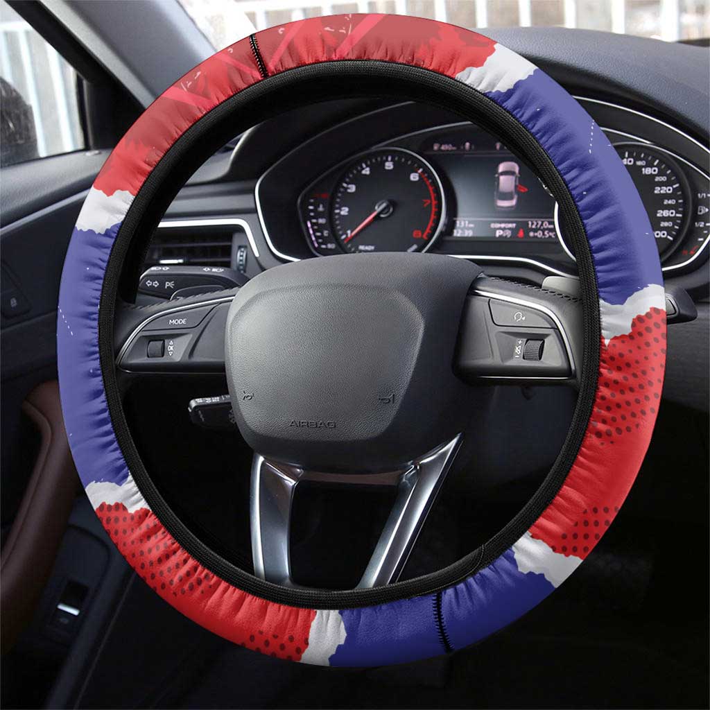 Belize 501 Tropical Black Orchid Steering Wheel Cover Grunge Stylized
