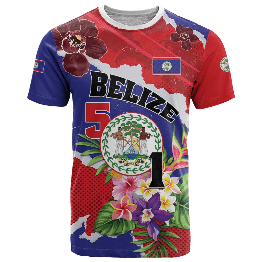 Personalised Belize 501 Tropical Black Orchid T Shirt Grunge Stylized