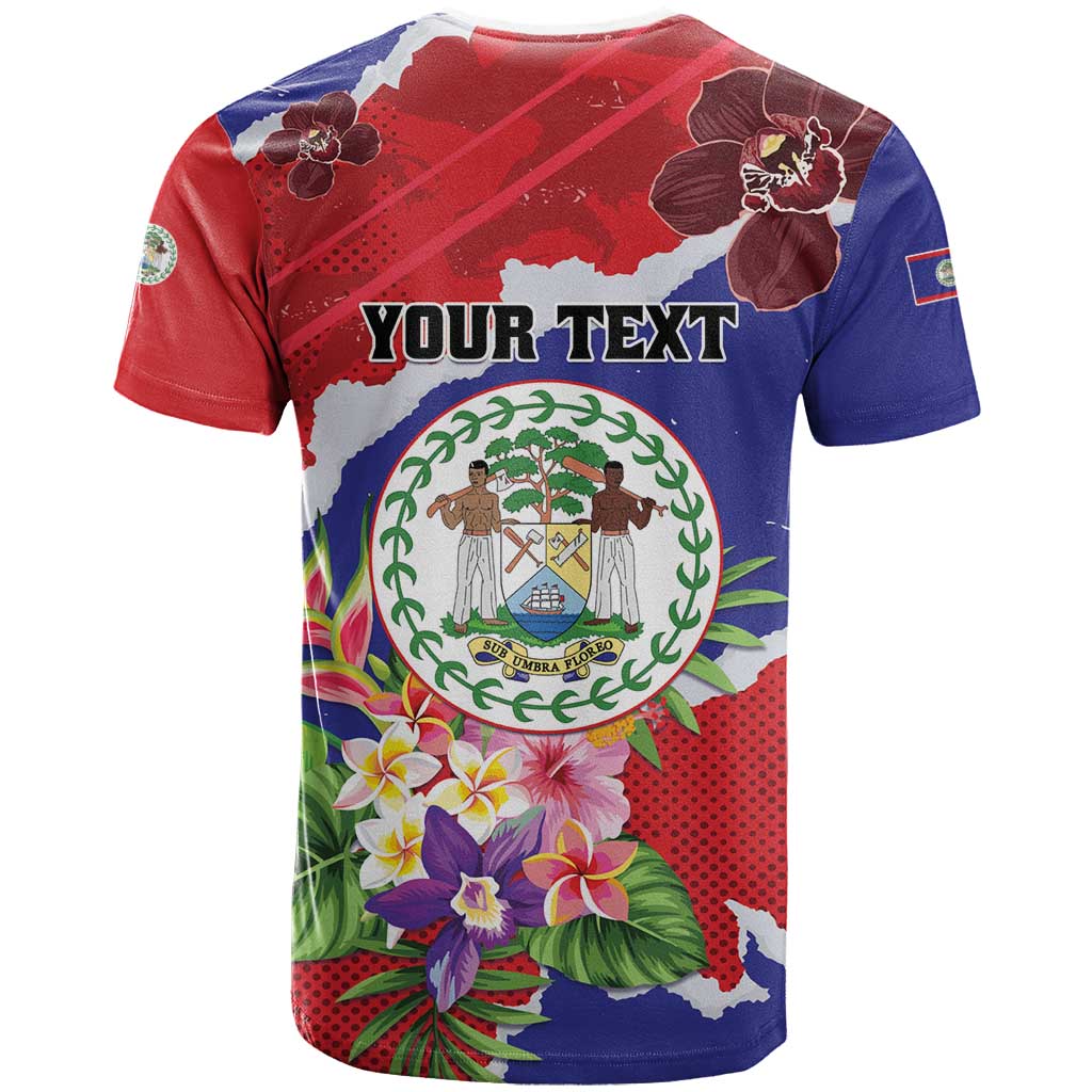 Personalised Belize 501 Tropical Black Orchid T Shirt Grunge Stylized
