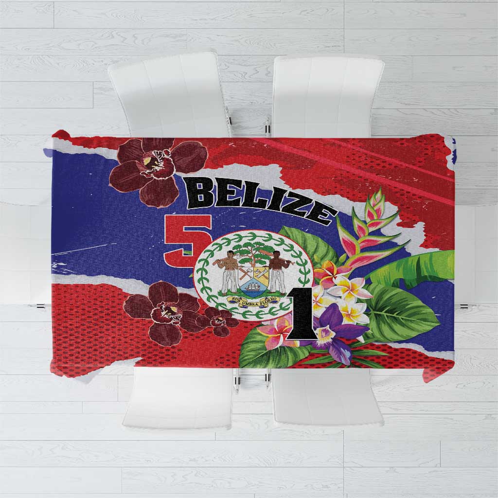 Belize 501 Tropical Black Orchid Tablecloth Grunge Stylized