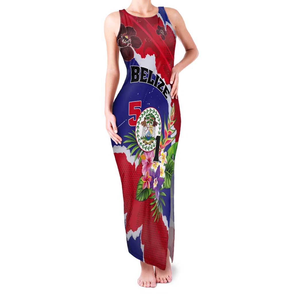 Personalised Belize 501 Tropical Black Orchid Tank Maxi Dress Grunge Stylized