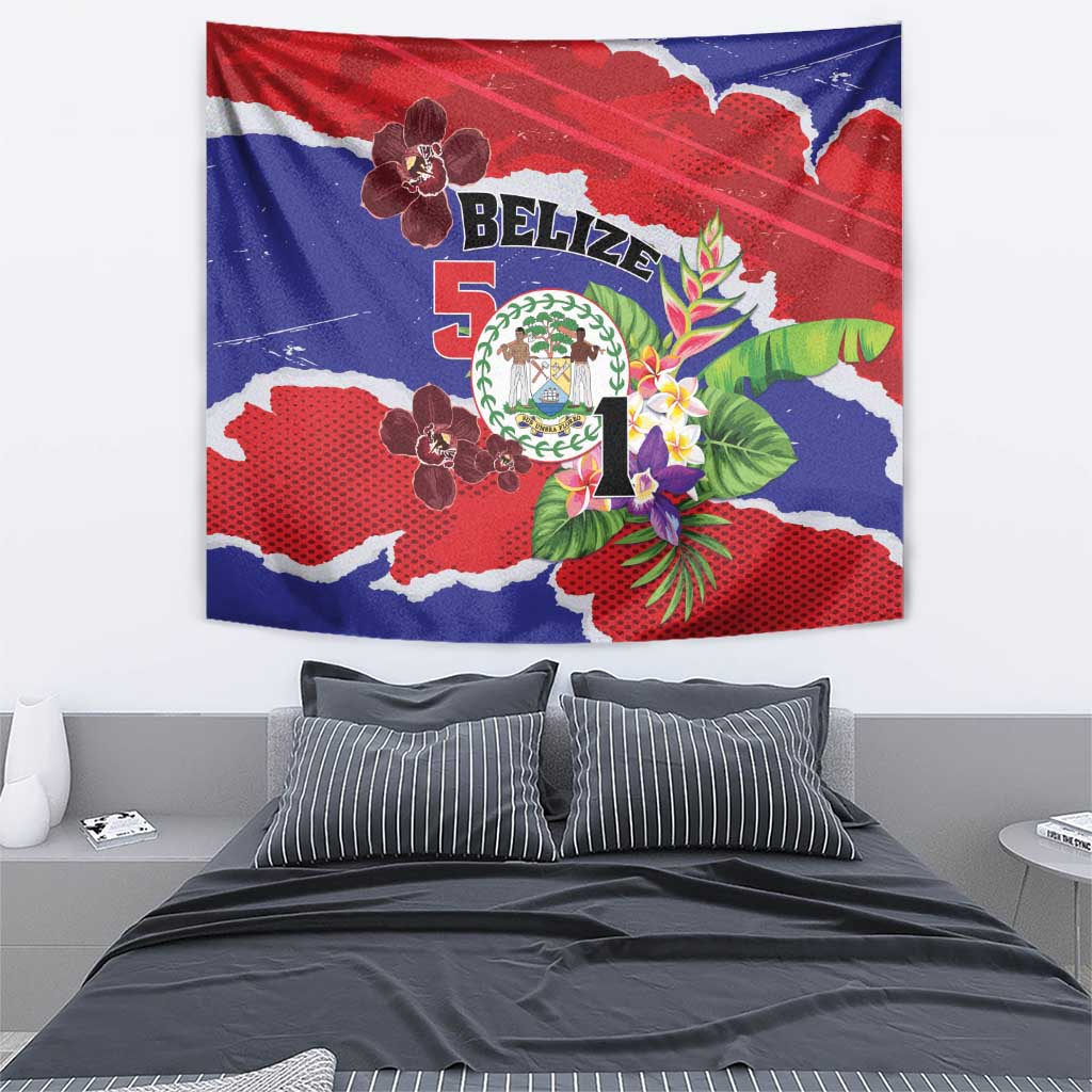 Belize 501 Tropical Black Orchid Tapestry Grunge Stylized