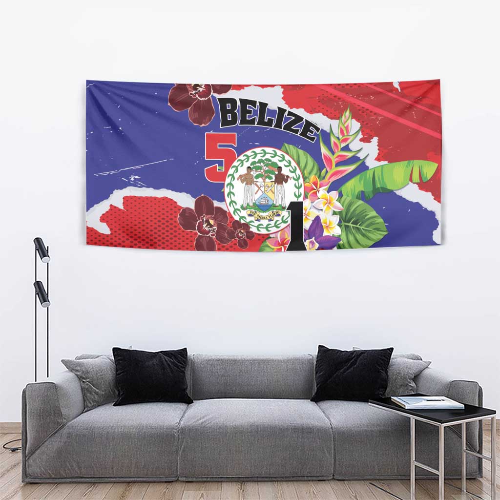 Belize 501 Tropical Black Orchid Tapestry Grunge Stylized