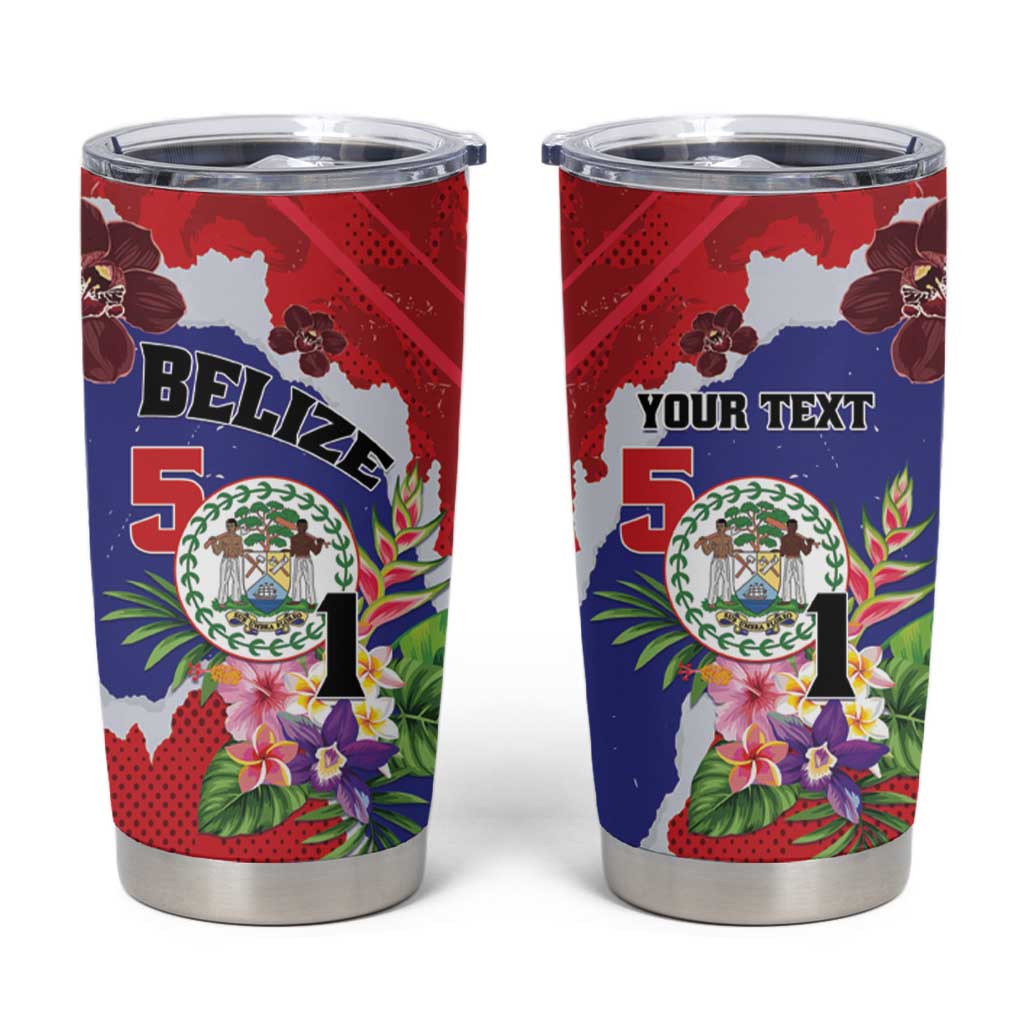 Personalised Belize 501 Tropical Black Orchid Tumbler Cup Grunge Stylized