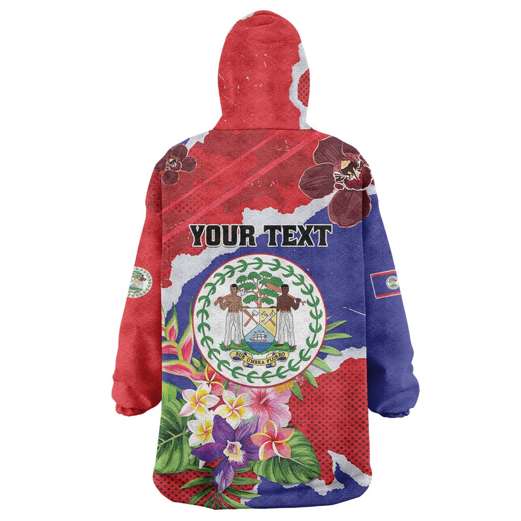 Personalised Belize 501 Tropical Black Orchid Wearable Blanket Hoodie Grunge Stylized