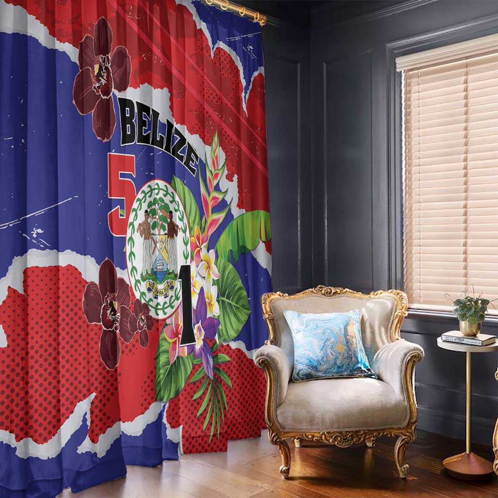 Belize 501 Tropical Black Orchid Window Curtain Grunge Stylized