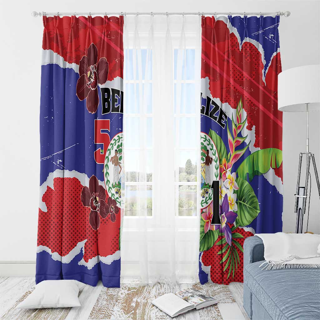 Belize 501 Tropical Black Orchid Window Curtain Grunge Stylized