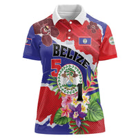 Personalised Belize 501 Tropical Black Orchid Women Polo Shirt Grunge Stylized