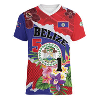 Personalised Belize 501 Tropical Black Orchid Women V-Neck T-Shirt Grunge Stylized