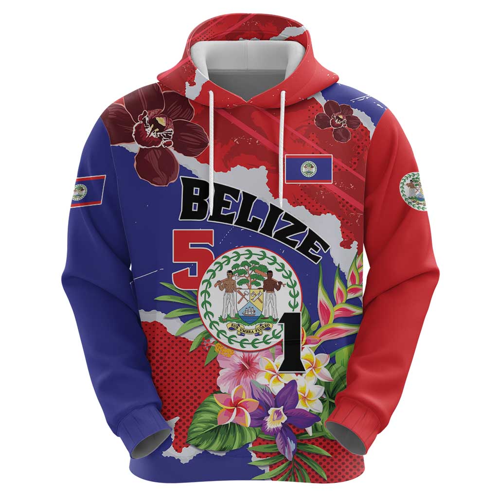 Personalised Belize 501 Tropical Black Orchid Zip Hoodie Grunge Stylized