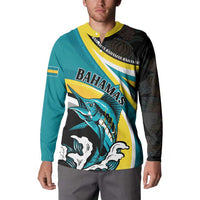 Personalised The Bahamas Blue Marlin Button Sweatshirt Bahamian Coat Of Arms