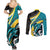 Personalised The Bahamas Blue Marlin Couples Matching Summer Maxi Dress and Long Sleeve Button Shirt Bahamian Coat Of Arms