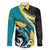 Personalised The Bahamas Blue Marlin Family Matching Long Sleeve Bodycon Dress and Hawaiian Shirt Bahamian Coat Of Arms