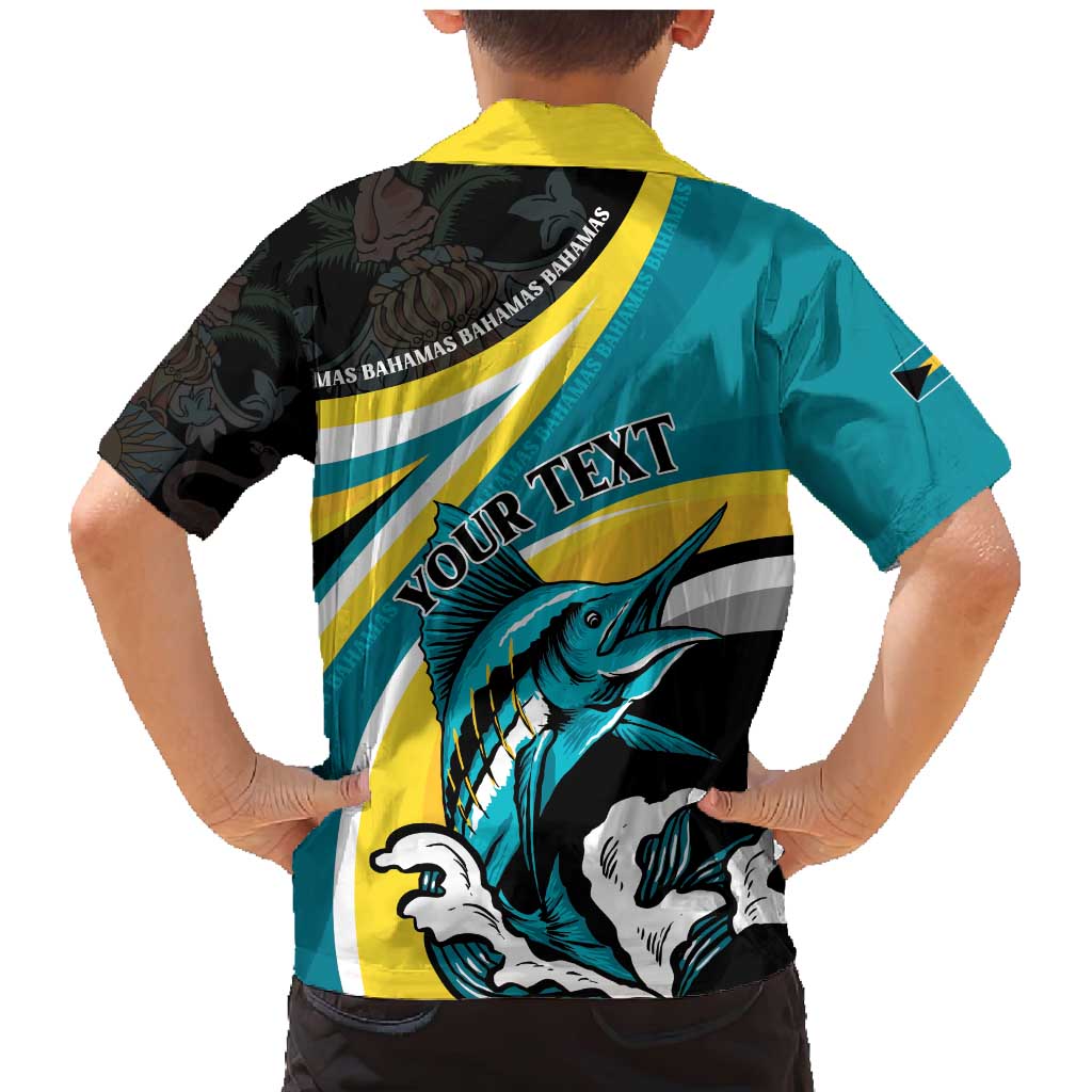 Personalised The Bahamas Blue Marlin Family Matching Mermaid Dress and Hawaiian Shirt Bahamian Coat Of Arms