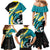 Personalised The Bahamas Blue Marlin Family Matching Mermaid Dress and Hawaiian Shirt Bahamian Coat Of Arms