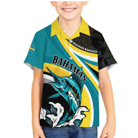 Personalised The Bahamas Blue Marlin Family Matching Mermaid Dress and Hawaiian Shirt Bahamian Coat Of Arms