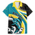 Personalised The Bahamas Blue Marlin Family Matching Off The Shoulder Long Sleeve Dress and Hawaiian Shirt Bahamian Coat Of Arms