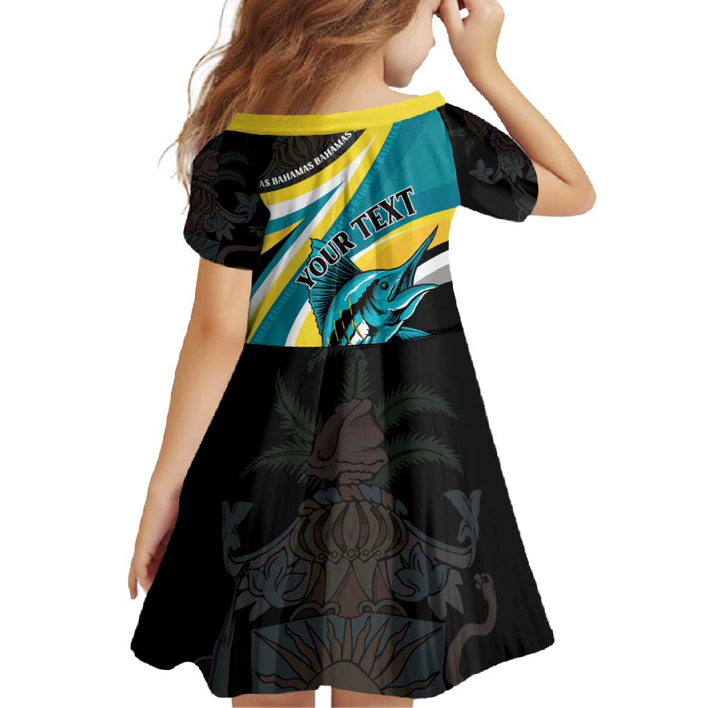 Personalised The Bahamas Blue Marlin Family Matching Off Shoulder Maxi Dress and Hawaiian Shirt Bahamian Coat Of Arms