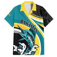 Personalised The Bahamas Blue Marlin Family Matching Off Shoulder Maxi Dress and Hawaiian Shirt Bahamian Coat Of Arms
