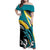 Personalised The Bahamas Blue Marlin Family Matching Off Shoulder Maxi Dress and Hawaiian Shirt Bahamian Coat Of Arms