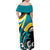 Personalised The Bahamas Blue Marlin Family Matching Off Shoulder Maxi Dress and Hawaiian Shirt Bahamian Coat Of Arms
