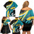 Personalised The Bahamas Blue Marlin Family Matching Off Shoulder Short Dress and Hawaiian Shirt Bahamian Coat Of Arms